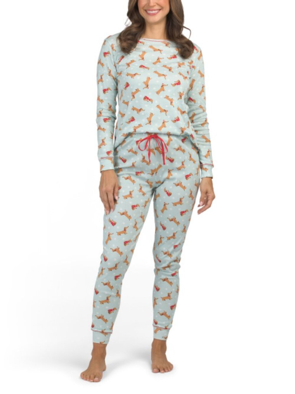 POPPY & CLAY Organic Cotton Holiday Dog Top And Pants Pajama Set